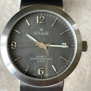 Visage men battery water resistant 5ATM stainless steel w/day